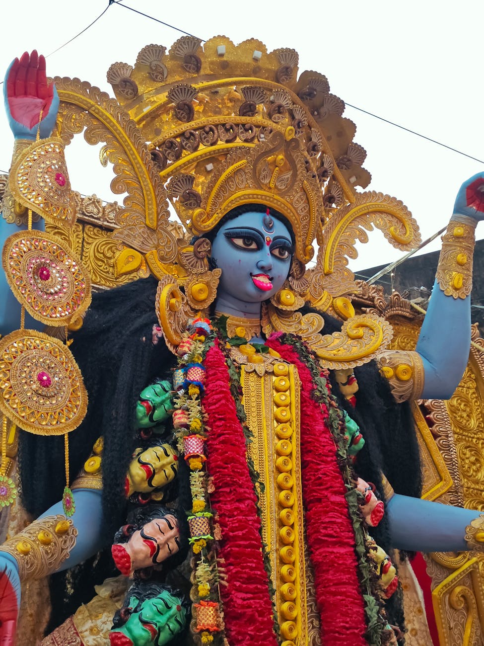 colorful durga puja idol at outdoor festival