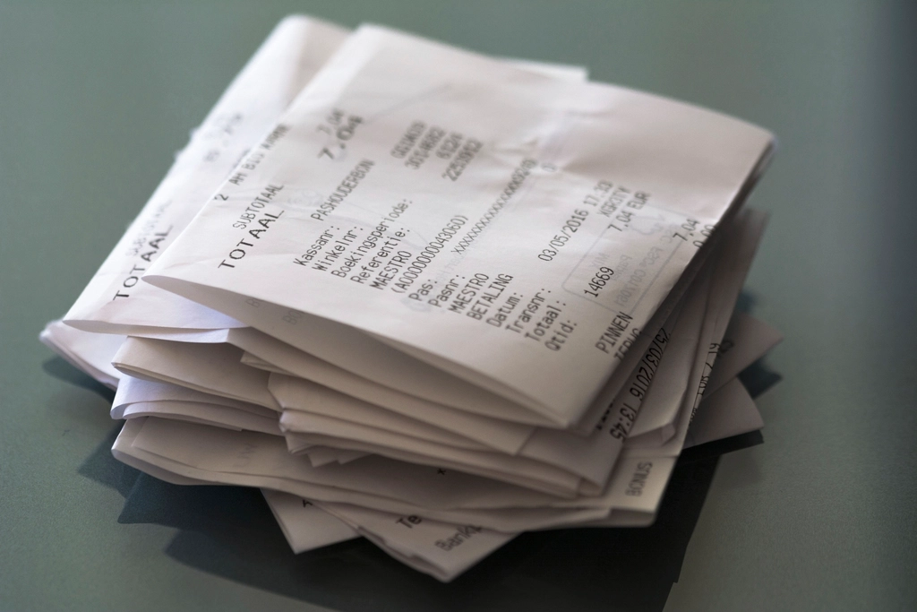 Stack old receipt